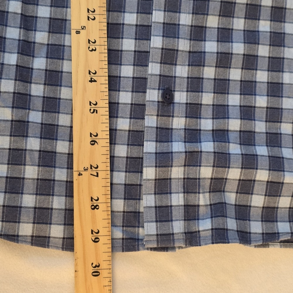 Twillory Men Blue‎ Plaid Button Up Untuckable Stretch Casual Shirt Size Large XL - Picture 7 of 7